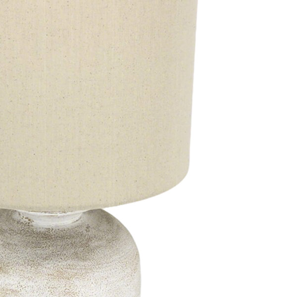 ORILIA ΦΩΤΙΣΤΙΚΟ ΕΠΙΤΡΑΠΕΖΙΟ 35x35x61cm ΜΕΤΑΛΛΟ ΛΕΥΚΟ ΜΠΕΖ ΚΑΜΒΑΣ 034776 - Image 3