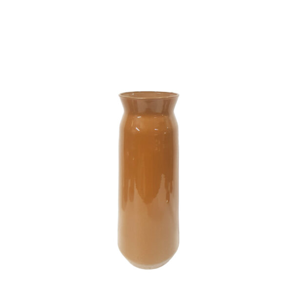 MARONA ΒΑΖΟ 10x10x26cm ΓΥΑΛΙ CARAMEL 035157 - Image 2