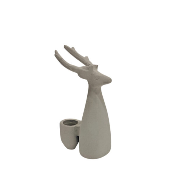 SIVOR ΧΡΙΣΤΟΥΓΕΝΝΙΑΤΙΚΟ ΔΙΑΚΟΣΜΗΤΙΚΟ ΚΗΡΟΠΗΓΙΟ 8x7x16cm ΑΛΟΥΜΙΝΙΟ ΛΕΥΚΟ TEXTURED 035226 - Image 2