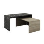 PETRA DUO COFFEE TABLE ΠΕΤΡΑ SONOMA ΣΚΟΥΡΟ 90x45x45 04-0460 - Image 3