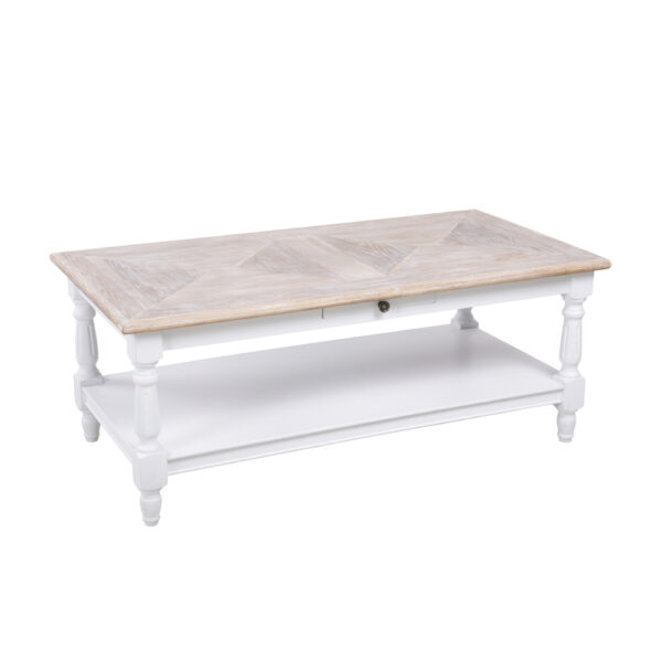 HISTORY COFFEE TABLE ΛΕΥΚΟ ΦΥΣΙΚΟ 125x64x50 04-0689 - Image 4