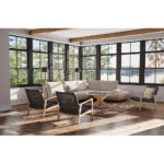 GLASS COFFEE TABLE ΔΙΑΦΑΝΟ OAK 80x80x42 04-0792 - Image 4