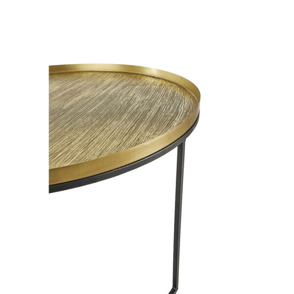 TOTALE COFFEE TABLE SET 2ΤΕΜ BRASS ANTIQUE ΜΑΥΡΟ 76x76x43.5 04-0877 - Image 10