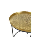 TOTALE SIDE TABLE SET 2ΤΕΜ BRASS ANTIQUE ΜΑΥΡΟ 49x49x56 04-0878 - Image 7