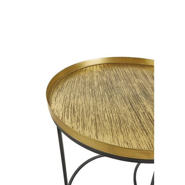 TOTALE SIDE TABLE SET 2ΤΕΜ BRASS ANTIQUE ΜΑΥΡΟ 49x49x56 04-0878 - Image 7