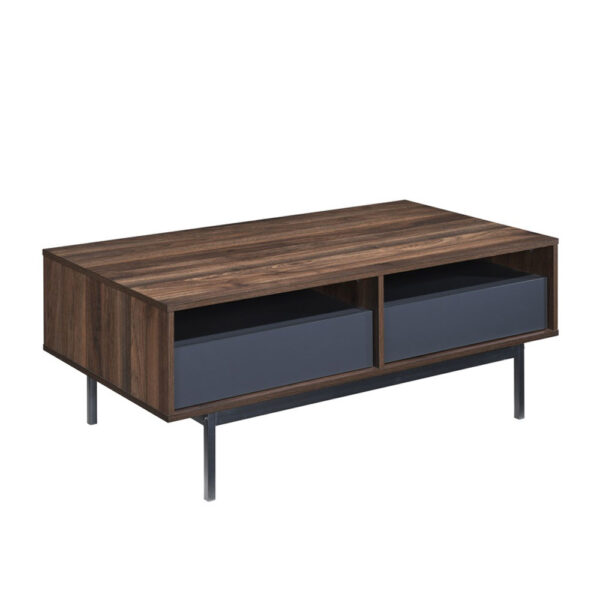 GROOVES COFFEE TABLE 2ΣΥΡΤΑΡΙΑ ΚΑΡΥΔΙ ΓΚΡΙ 110x60x45 04-0893 - Image 6