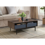 GROOVES COFFEE TABLE 2ΣΥΡΤΑΡΙΑ ΚΑΡΥΔΙ ΓΚΡΙ 110x60x45 04-0893 - Image 7