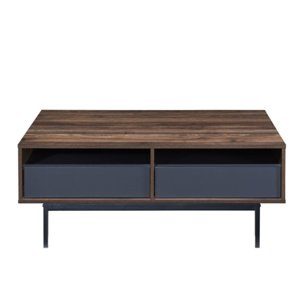 GROOVES COFFEE TABLE 2ΣΥΡΤΑΡΙΑ ΚΑΡΥΔΙ ΓΚΡΙ 110x60x45 04-0893 - Image 8