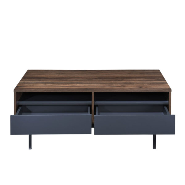 GROOVES COFFEE TABLE 2ΣΥΡΤΑΡΙΑ ΚΑΡΥΔΙ ΓΚΡΙ 110x60x45 04-0893 - Image 9