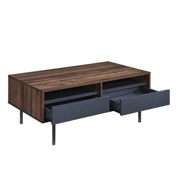 GROOVES COFFEE TABLE 2ΣΥΡΤΑΡΙΑ ΚΑΡΥΔΙ ΓΚΡΙ 110x60x45 04-0893 - Image 10