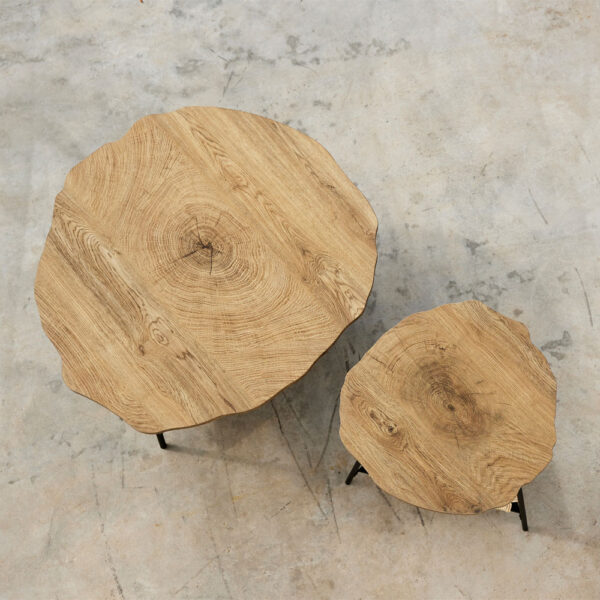 TREE SIDE TABLE ΦΥΣΙΚΟ ΜΑΥΡΟ 46x46x52 04-0964 - Image 7