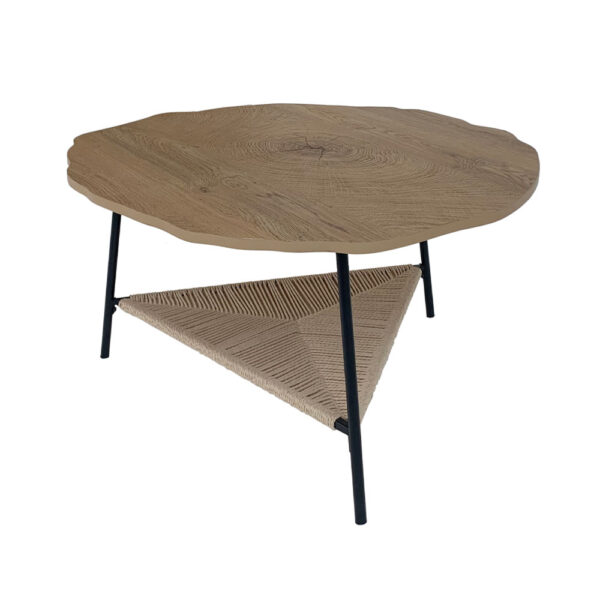 TREE COFFEE TABLE ΦΥΣΙΚΟ ΜΑΥΡΟ 80x80x42 04-0965 - Image 5