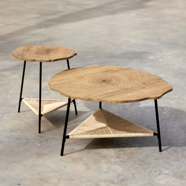 TREE COFFEE TABLE ΦΥΣΙΚΟ ΜΑΥΡΟ 80x80x42 04-0965 - Image 6
