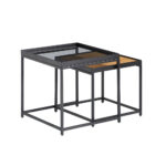 HARMONICA SIDE TABLE SET 2ΤΕΜ ΦΥΣΙΚΟ ΦΙΜΕ ΜΑΥΡΟ 50x50x49 04-0973 - Image 7