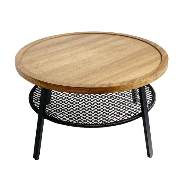FILET COFFEE TABLE ΦΥΣΙΚΟ ΜΑΥΡΟ 75x75x43 04-0974 - Image 6