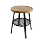 FILET SIDE TABLE ΦΥΣΙΚΟ ΜΑΥΡΟ 45x45x52 04-0975 - Image 3