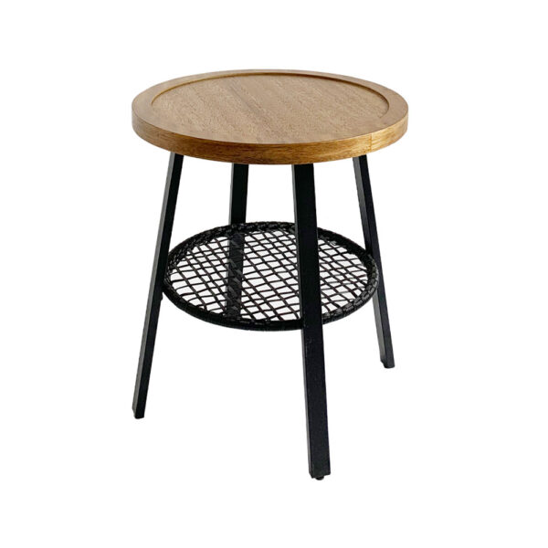 FILET SIDE TABLE ΦΥΣΙΚΟ ΜΑΥΡΟ 45x45x52 04-0975 - Image 3