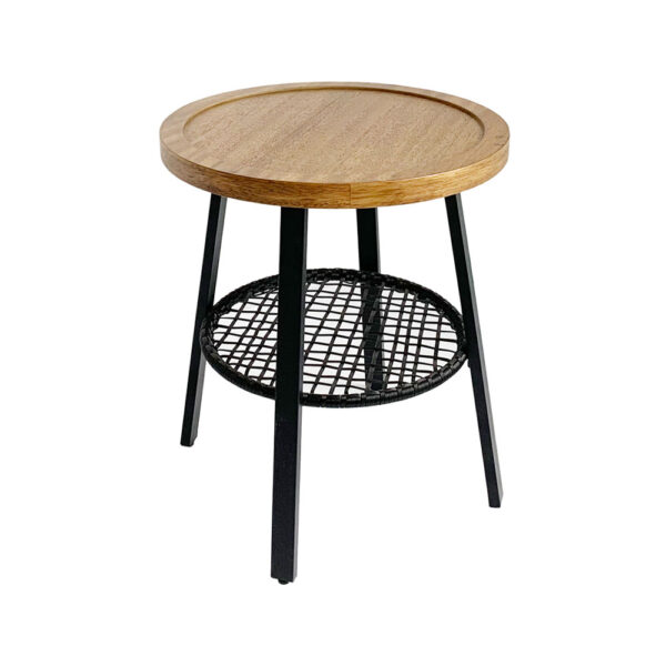 FILET SIDE TABLE ΦΥΣΙΚΟ ΜΑΥΡΟ 45x45x52 04-0975 - Image 4