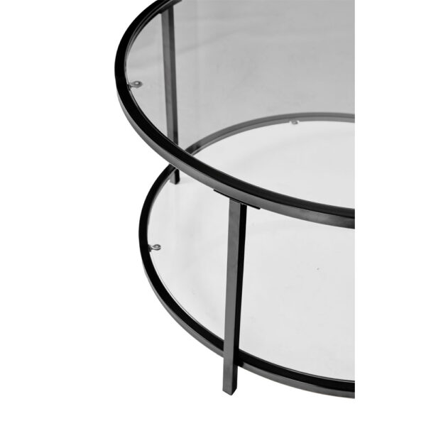 MOON COFFEE TABLE ΔΙΑΦΑΝΟ ΜΑΥΡΟ 80x80x42 04-0976 - Image 6