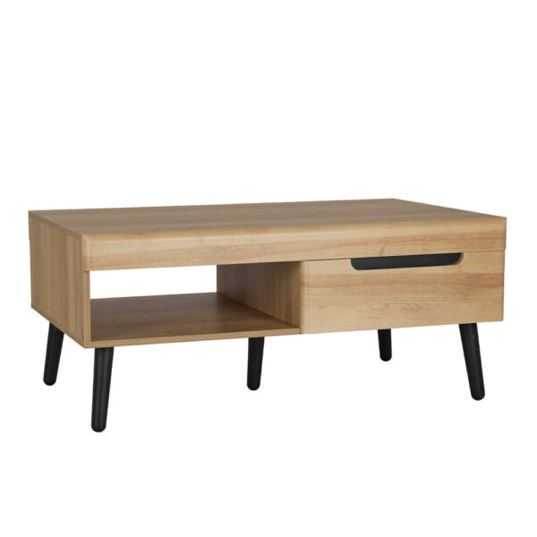 GRIF COFFEE TABLE 2ΣΥΡΤΑΡΙΑ ΦΥΣΙΚΟ ΜΑΥΡΟ 107x67x46 04-1008 - Image 6
