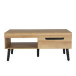 GRIF COFFEE TABLE 2ΣΥΡΤΑΡΙΑ ΦΥΣΙΚΟ ΜΑΥΡΟ 107x67x46 04-1008 - Image 7