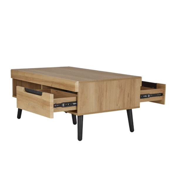 GRIF COFFEE TABLE 2ΣΥΡΤΑΡΙΑ ΦΥΣΙΚΟ ΜΑΥΡΟ 107x67x46 04-1008 - Image 10