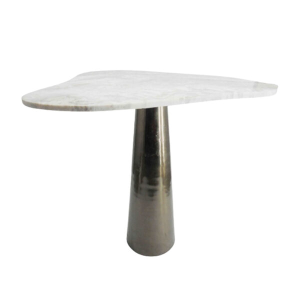 CURVE SIDE TABLE ΜΑΥΡΟ NICKEL ΛΕΥΚΟ 63.5x52x63.5 04-1023 - Image 2