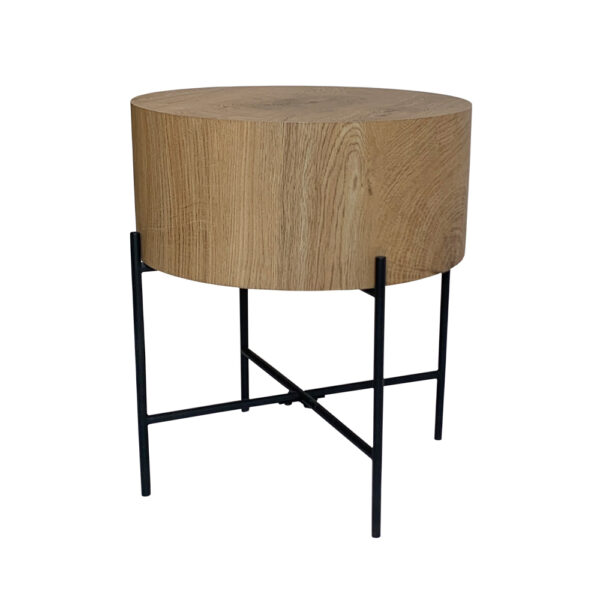 MADERA SIDE TABLE ΦΥΣΙΚΟ ΜΑΥΡΟ 45x45x45 04-1027 - Image 5