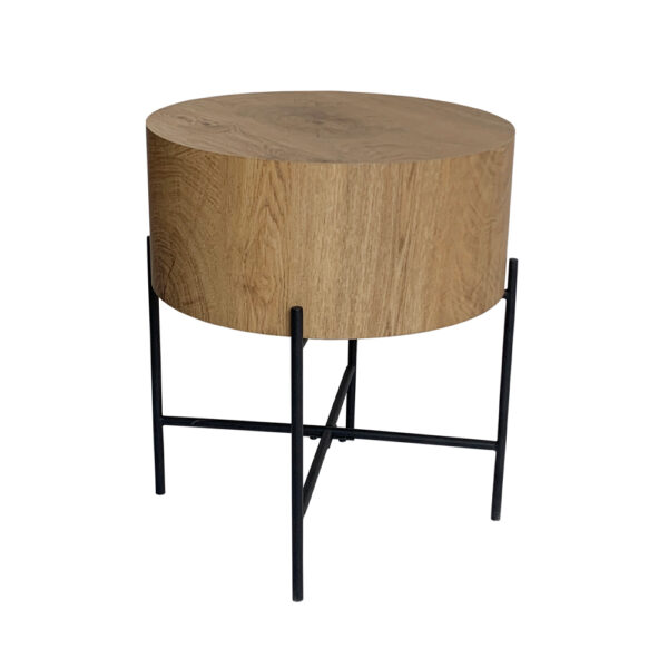 MADERA SIDE TABLE ΦΥΣΙΚΟ ΜΑΥΡΟ 45x45x45 04-1027 - Image 6
