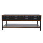 ZUMA COFFEE TABLE 2ΣΥΡΤΑΡΙΑ 3ΡΑΦΙΑ ΚΑΡΥΔΙ ΜΑΥΡΟ 111.5x60x44 04-1057 - Image 6