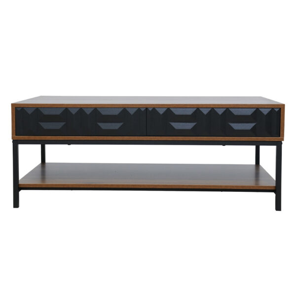 ZUMA COFFEE TABLE 2ΣΥΡΤΑΡΙΑ 3ΡΑΦΙΑ ΚΑΡΥΔΙ ΜΑΥΡΟ 111.5x60x44 04-1057 - Image 6