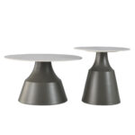 KAIA COFFEE TABLE SET 2ΤΕΜ ΛΕΥΚΟ ΜΑΥΡΟ 70x70x40cm 04-1062 - Image 4