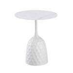SNOW SIDE TABLE ΛΕΥΚΟ ΜΕ ΟΨΗ ΜΑΡΜΑΡΟΥ ΛΕΥΚΟ 50x50x61 04-1072 - Image 3