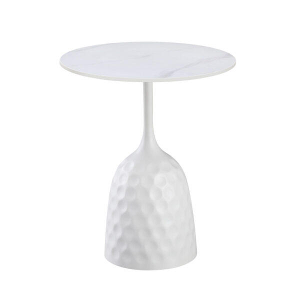 SNOW SIDE TABLE ΛΕΥΚΟ ΜΕ ΟΨΗ ΜΑΡΜΑΡΟΥ ΛΕΥΚΟ 50x50x61 04-1072 - Image 3