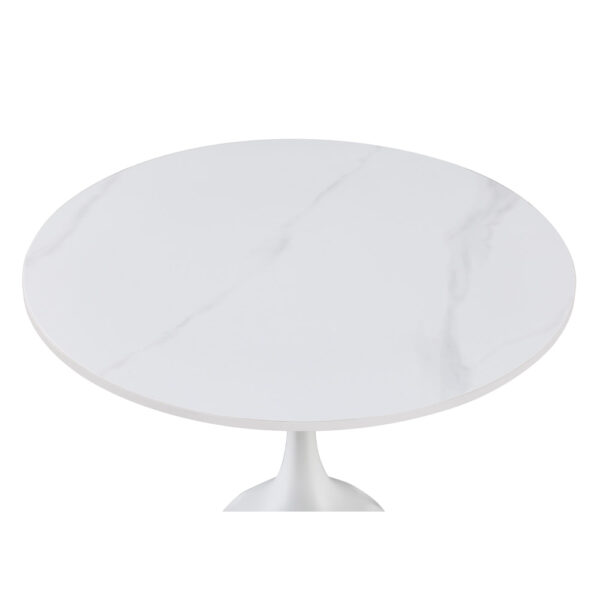 SNOW SIDE TABLE ΛΕΥΚΟ ΜΕ ΟΨΗ ΜΑΡΜΑΡΟΥ ΛΕΥΚΟ 50x50x61 04-1072 - Image 4