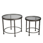 GRANAZ SIDE TABLE SET 2ΤΕΜ GUNMETAL 65x65x60 04-1103 - Image 2