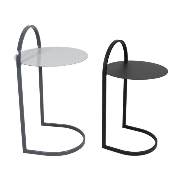 STECH SIDE TABLE SET 2ΤΕΜ ΛΕΥΚΟ ΜΑΥΡΟ ΓΚΡΙ ΜΑΥΡΟ 40x40x68 04-1124 - Image 2