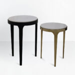 STICKS SIDE TABLE SET 2ΤΕΜ ΛΕΥΚΟ ΜΑΥΡΟ ΧΡΥΣΟ 37x37x54.5cm 04-1201 - Image 3