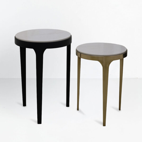 STICKS SIDE TABLE SET 2ΤΕΜ ΛΕΥΚΟ ΜΑΥΡΟ ΧΡΥΣΟ 37x37x54.5cm 04-1201 - Image 3