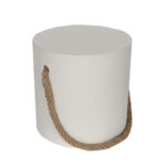 ΤΕΝΟ SIDE TABLE ΜΕ ΣΧΟΙΝΙ ΑΣΠΡΟ ΦΥΣΙΚΟ 40x40x40cm 04-1316 - Image 2