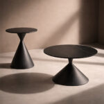 LAVA COFFEE TABLE SET 2ΤΕΜ ΜΑΥΡΟ ΜΑΥΡΟ 70x70x40cm 04-1327 - Image 3