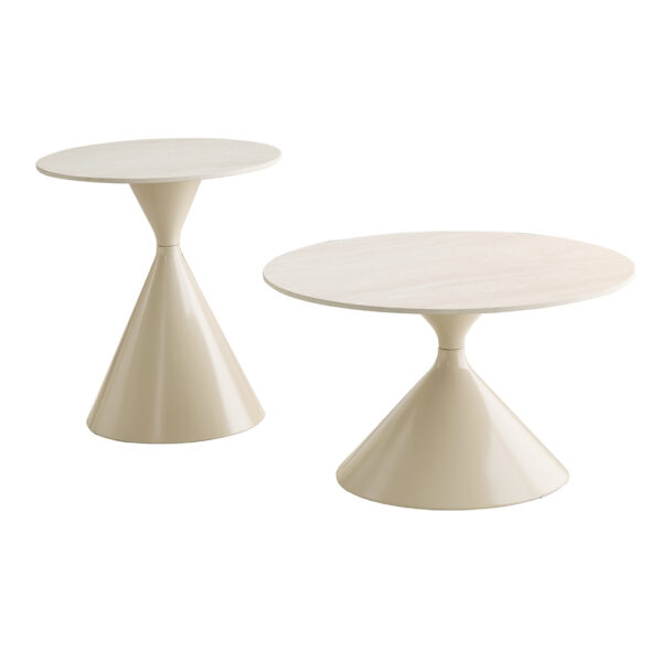 PIETRA COFFEE TABLE SET 2ΤΕΜ CREAM CREAM 70x70x40cm 04-1329 - Image 2