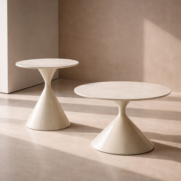 PIETRA COFFEE TABLE SET 2ΤΕΜ CREAM CREAM 70x70x40cm 04-1329 - Image 3