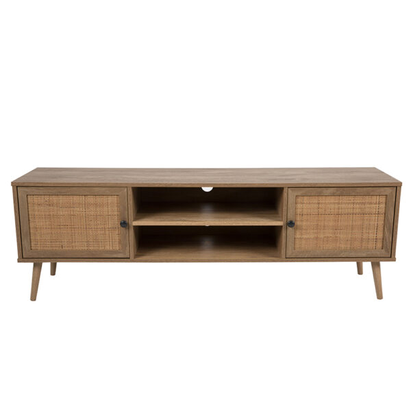 AMMOS TV STAND 2ΠΟΡΤΕΣ ΦΥΣΙΚΟ ΜΕ RATTAN 150x39x49 05-0471 - Image 6