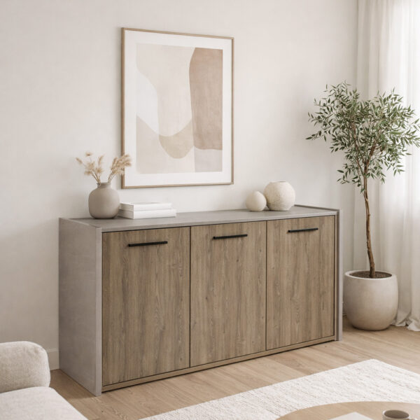 BONDI 2 ΜΠΟΥΦΕΣ SONOMA ΣΚΟΥΡΟ CEMENT 160x45x85 05-0621 - Image 4