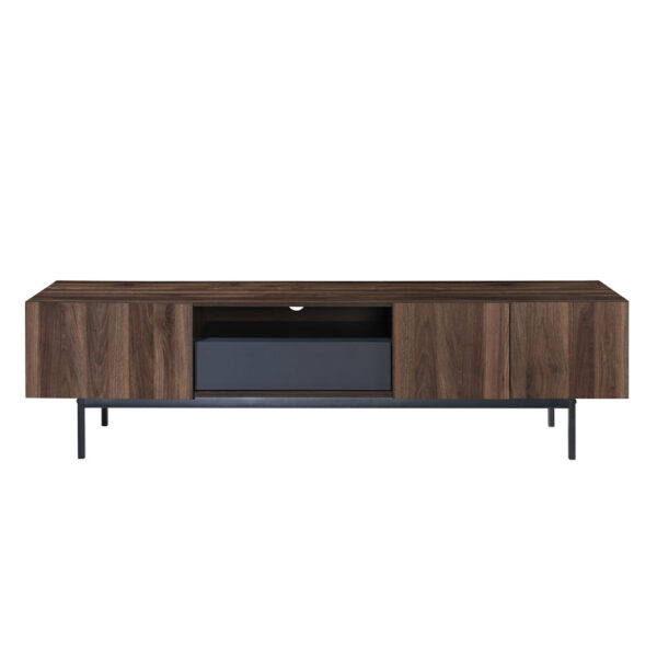 GROOVES TV STAND 3ΠΟΡΤΕΣ 1ΣΥΡΤΑΡΙ ΚΑΡΥΔΙ ΓΚΡΙ 180x40x50cm 05-0668 - Image 3