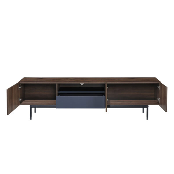 GROOVES TV STAND 3ΠΟΡΤΕΣ 1ΣΥΡΤΑΡΙ ΚΑΡΥΔΙ ΓΚΡΙ 180x40x50cm 05-0668 - Image 4
