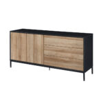 BLACKBIRD ΜΠΟΥΦΕΣ 2ΠΟΡΤΕΣ 3ΣΥΡΤΑΡΙΑ RIVIERA OAK ΜΑΥΡΟ 150x40x75.5 05-0669 - Image 6