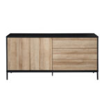 BLACKBIRD ΜΠΟΥΦΕΣ 2ΠΟΡΤΕΣ 3ΣΥΡΤΑΡΙΑ RIVIERA OAK ΜΑΥΡΟ 150x40x75.5 05-0669 - Image 8