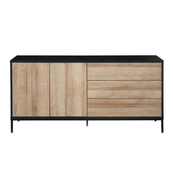 BLACKBIRD ΜΠΟΥΦΕΣ 2ΠΟΡΤΕΣ 3ΣΥΡΤΑΡΙΑ RIVIERA OAK ΜΑΥΡΟ 150x40x75.5 05-0669 - Image 8